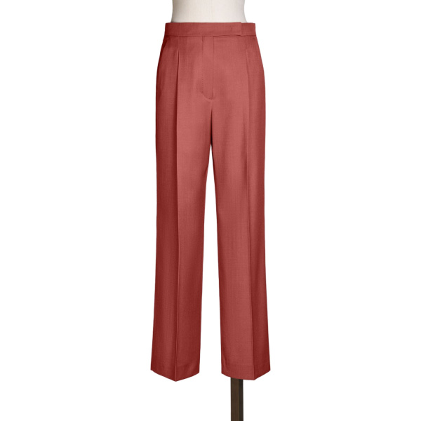 Max Mara Calte Wool Gabardine Trousers in Red | Tailored pants | Luxury Shoes 