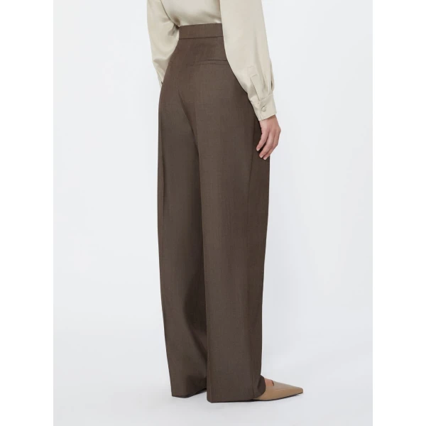 Max Mara Calte Wool Gabardine Trousers in Tobacco | Tailored pants | Luxury Shoes 