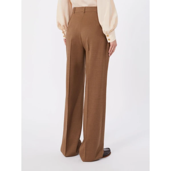 Max Mara Cambusa Patterned Wool Trousers in Camel | Tailored pants | Luxury Shoes 