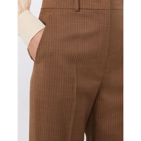Max Mara Cambusa Patterned Wool Trousers in Camel | Tailored pants | Luxury Shoes 