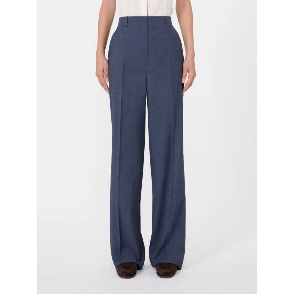 Max Mara Cambusa Patterned Wool Trousers in Ultramarine | Tailored pants | Luxury Shoes 