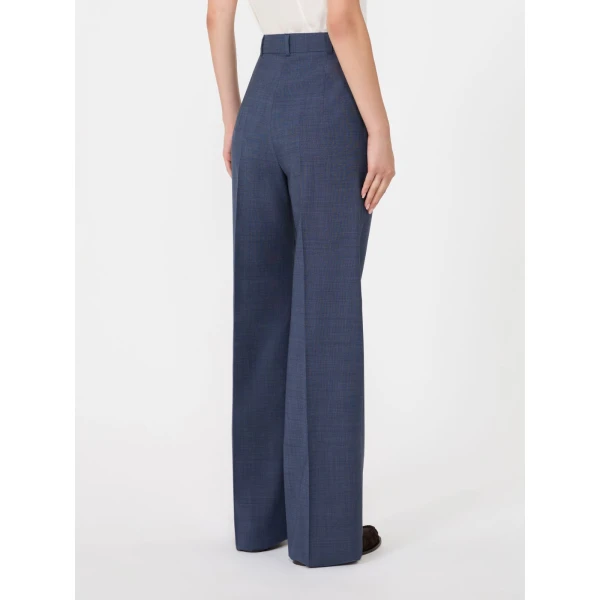 Max Mara Cambusa Patterned Wool Trousers in Ultramarine | Tailored pants | Luxury Shoes 