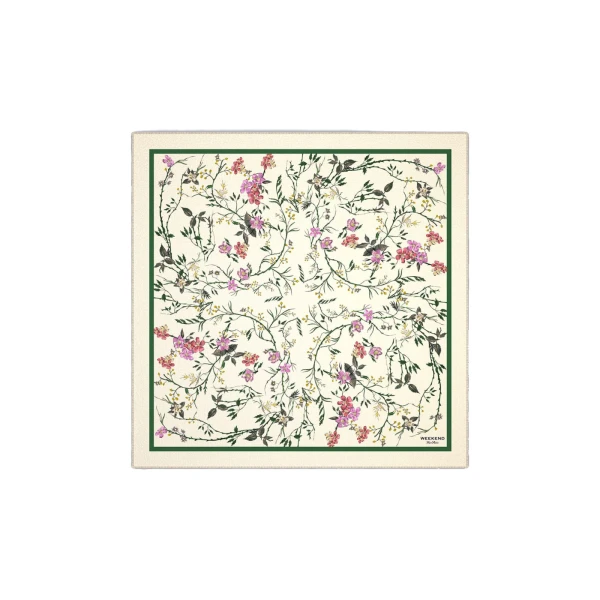 Camice Printed Wool and Silk Foulard in White