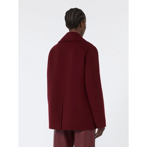 Max Mara Camilla Wool Pea Coat in Bordeaux | Wool Coat | Luxury Shoes 