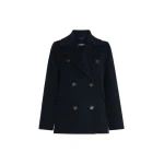 Max Mara Camilla Wool Pea Coat in Midnight Blue | Wool Coat | Luxury Shoes 