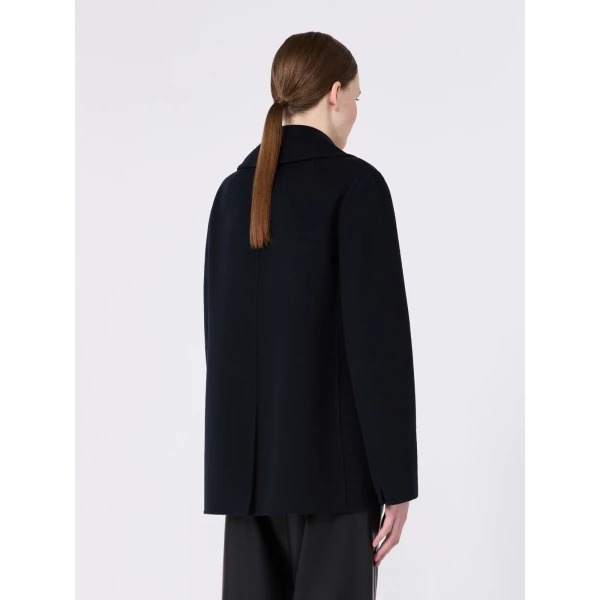 Max Mara Camilla Wool Pea Coat in Midnight Blue | Wool Coat | Luxury Shoes 