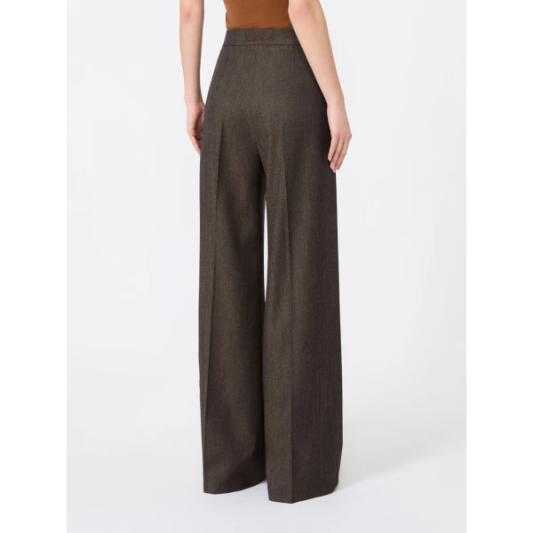 Max Mara Campo Denim-Look Wool Trousers in Black | Denim | Luxury Shoes 