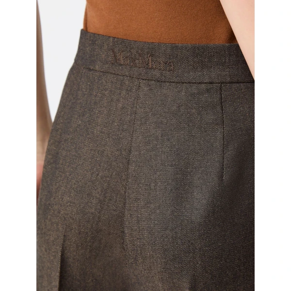 Max Mara Campo Denim-Look Wool Trousers in Black | Denim | Luxury Shoes 