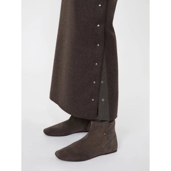 Max Mara Campo Long Felted Wool Skirt in Mud | Maxi Skirts | Luxury Shoes 
