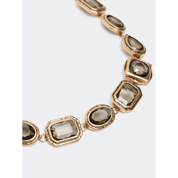Max Mara Canapa Choker Necklace in Light Grey | Necklace | Luxury Shoes 