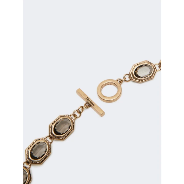 Max Mara Canapa Choker Necklace in Light Grey | Necklace | Luxury Shoes 