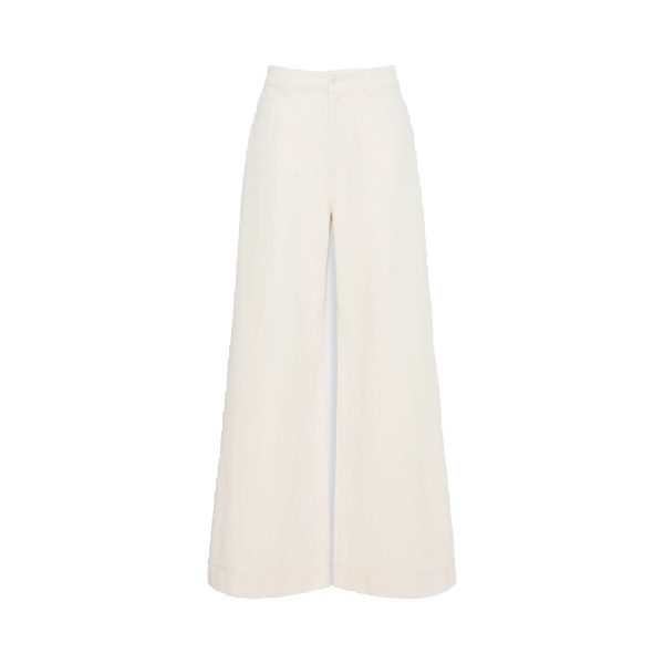 Max Mara Canneti Cotton Bull Denim Wide-Leg Jeans in Ecru | Denim | Luxury Shoes 