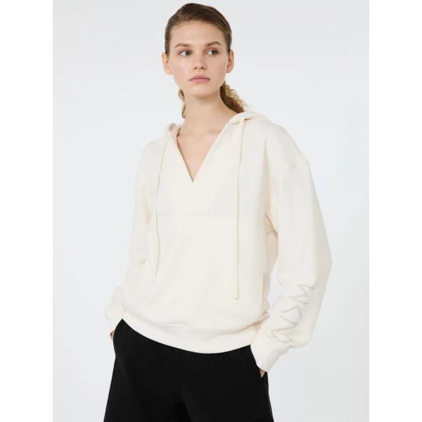 Max Mara Cannone Jersey Hoodie in Ivory | Sweaters | Luxury Shoes 