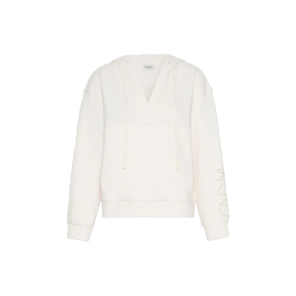 Max Mara Cannone Jersey Hoodie in Ivory | Sweaters | Luxury Shoes 