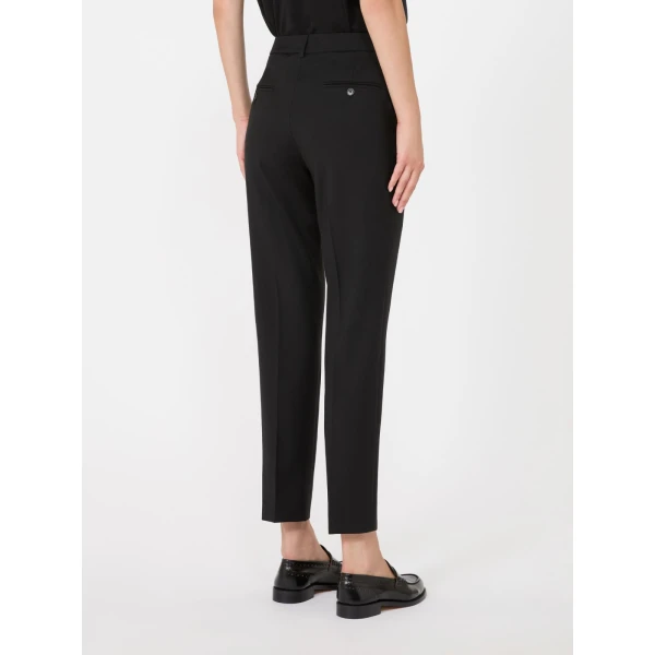 Max Mara Canon Stretch Wool Cigarette Trousers in Black | Tailored pants | Luxury Shoes 