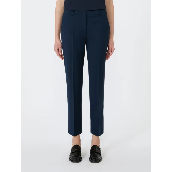 Max Mara Canon Stretch Wool Cigarette Trousers in Navy | Tailored pants | Luxury Shoes 