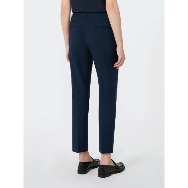 Max Mara Canon Stretch Wool Cigarette Trousers in Navy | Tailored pants | Luxury Shoes 