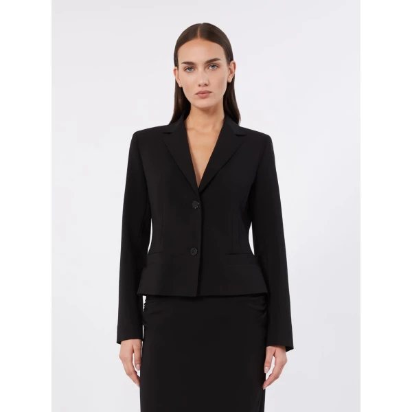 Max Mara Cantico Technical Cady Jacket in Black | Blazers | Luxury Shoes 