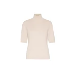 Max Mara Cantone Wool Short-Sleeve Polo-Neck Sweater in Albino White | Turtlenecks | Luxury Shoes 