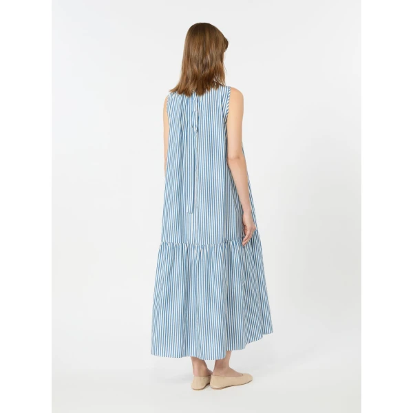 Max Mara Capo Long Cotton Poplin Dress in Cornflower Blue | Maxi Dresses | Luxury Shoes 