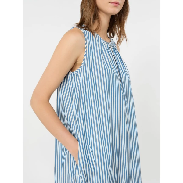Max Mara Capo Long Cotton Poplin Dress in Cornflower Blue | Maxi Dresses | Luxury Shoes 