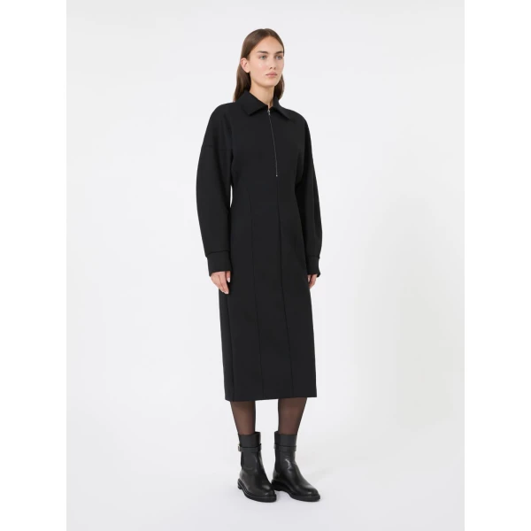 Max Mara Capo Wool and Lyocell Jersey Dress in Black | Maxi Dresses | Luxury Shoes 