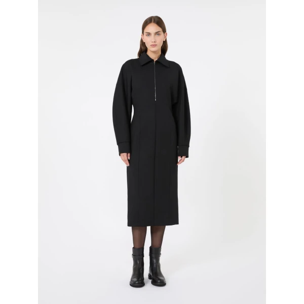 Max Mara Capo Wool and Lyocell Jersey Dress in Black | Maxi Dresses | Luxury Shoes 