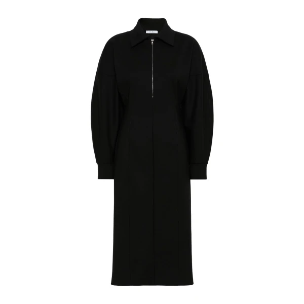 Capo Wool and Lyocell Jersey Dress in Black