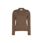 Max Mara Cappa Wool and Cashmere Polo Jumper in Marron Glace | Sweaters | Luxury Shoes 