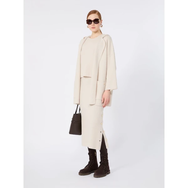 Max Mara Carbone Wool and Cashmere Pencil Skirt in Beige | Pencil Skirts | Luxury Shoes 
