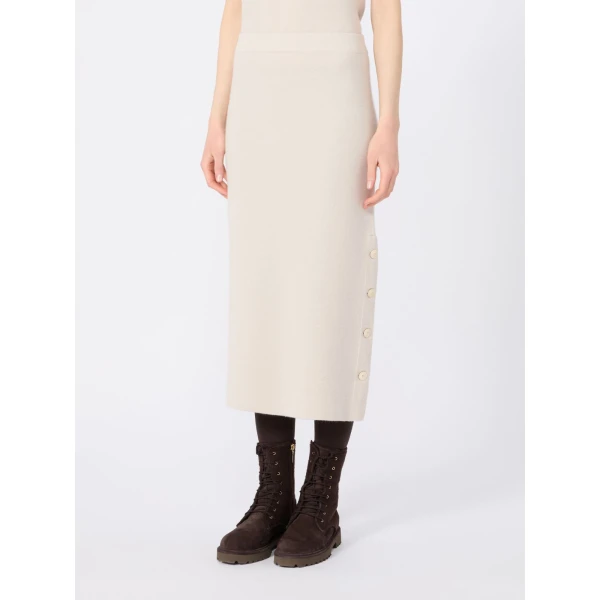 Max Mara Carbone Wool and Cashmere Pencil Skirt in Beige | Pencil Skirts | Luxury Shoes 