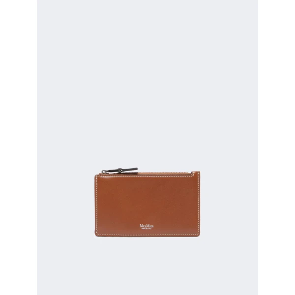 Max Mara Cardholder Leather Card Holder in Amber Brown | Wallets & Purses | Luxury Shoes 