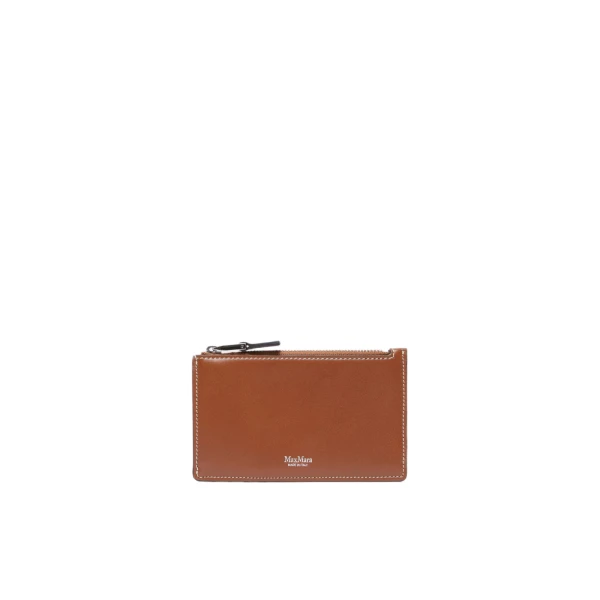 Max Mara Cardholder Leather Card Holder in Amber Brown | Wallets & Purses | Luxury Shoes 