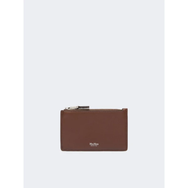 Max Mara Cardholder Leather Card Holder in Cocoa | Wallets & Purses | Luxury Shoes 