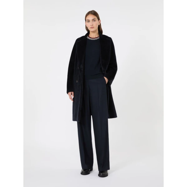 Max Mara Carina Wool Passementerie Sweater in Ultramarine | Sweaters | Luxury Shoes 