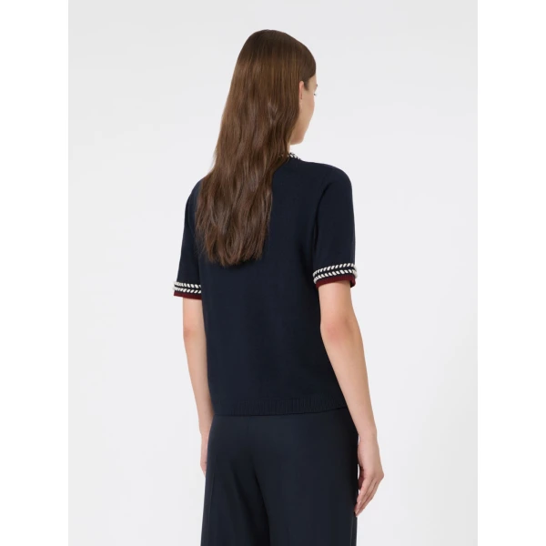 Max Mara Carina Wool Passementerie Sweater in Ultramarine | Sweaters | Luxury Shoes 