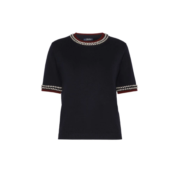 Max Mara Carina Wool Passementerie Sweater in Ultramarine | Sweaters | Luxury Shoes 