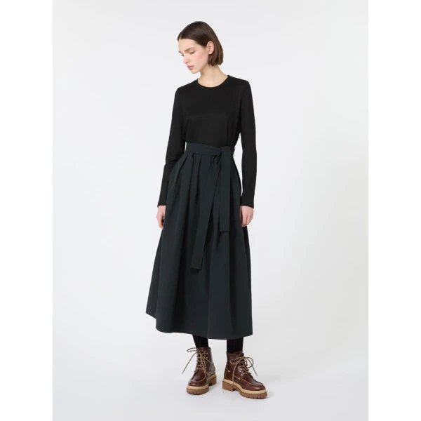 Max Mara Carioca Jacquard Jersey and Taffeta Maxi Dress in Black | Maxi Dresses | Luxury Shoes 