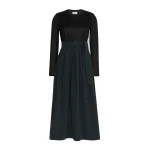 Max Mara Carioca Jacquard Jersey and Taffeta Maxi Dress in Black | Maxi Dresses | Luxury Shoes 