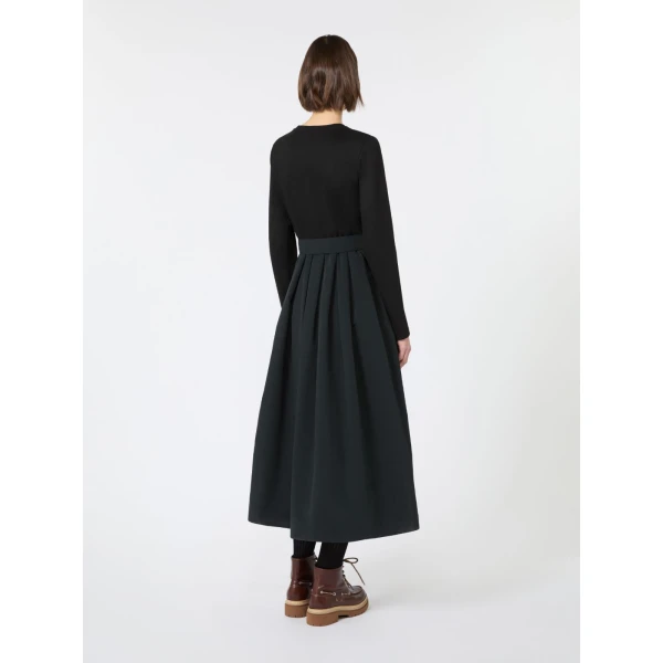 Max Mara Carioca Jacquard Jersey and Taffeta Maxi Dress in Black | Maxi Dresses | Luxury Shoes 