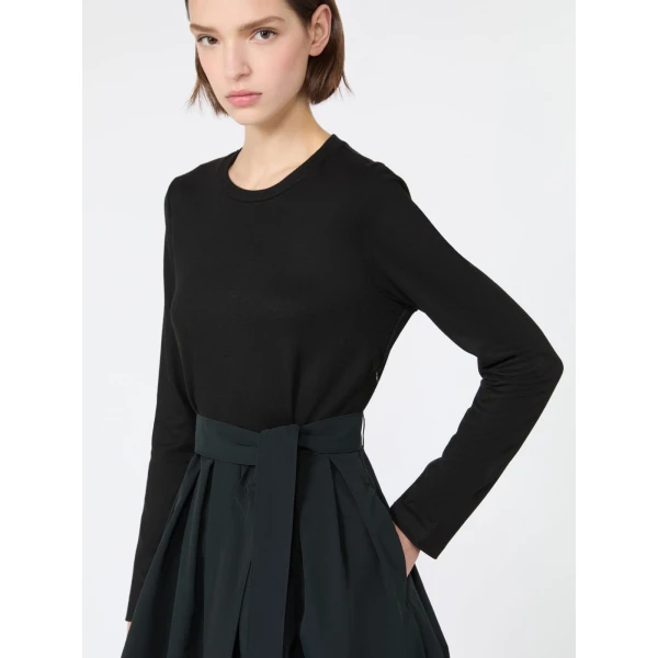 Max Mara Carioca Jacquard Jersey and Taffeta Maxi Dress in Black | Maxi Dresses | Luxury Shoes 