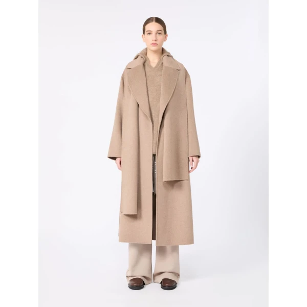 Max Mara Carisma Double Wool and Cashmere Robe Coat in Clay | Wool Coat | Luxury Shoes 
