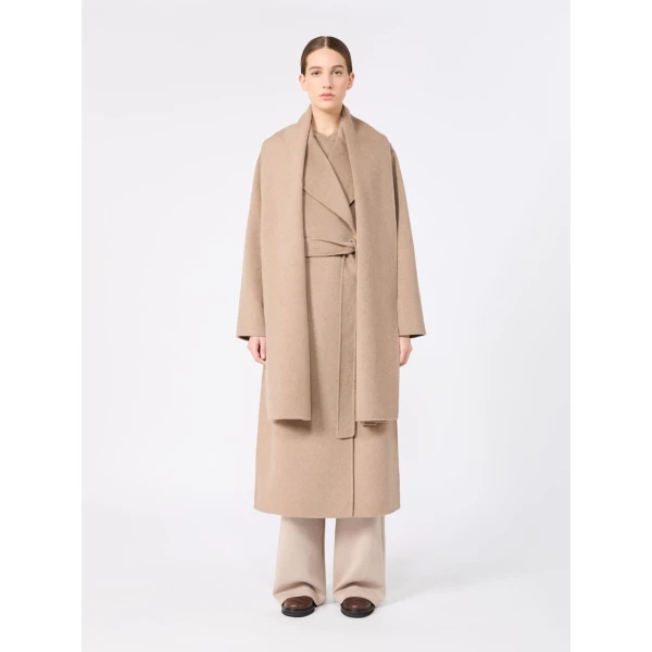 Max Mara Carisma Double Wool and Cashmere Robe Coat in Clay | Wool Coat | Luxury Shoes 