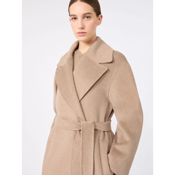 Max Mara Carisma Double Wool and Cashmere Robe Coat in Clay | Wool Coat | Luxury Shoes 