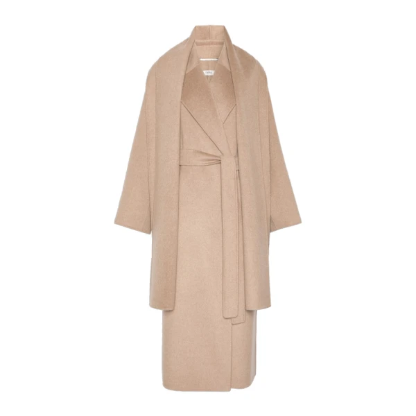 Carisma Double Wool and Cashmere Robe Coat in Clay