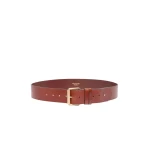 Max Mara Carnet Wide Leather Belt in Hazelnut Brown | Belts | Luxury Shoes 