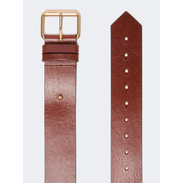 Max Mara Carnet Wide Leather Belt in Hazelnut Brown | Belts | Luxury Shoes 