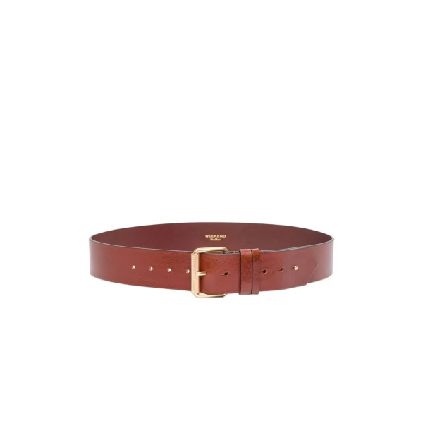 Max Mara Carnet Wide Leather Belt in Hazelnut Brown | Belts | Luxury Shoes 