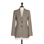 Max Mara Caro Single-Breasted Wool Twill Blazer in Sand | Blazers | Luxury Shoes 