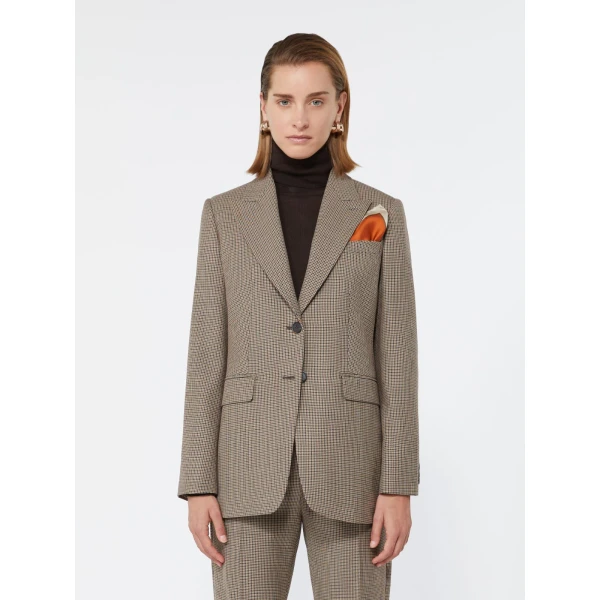 Max Mara Caro Single-Breasted Wool Twill Blazer in Sand | Blazers | Luxury Shoes 